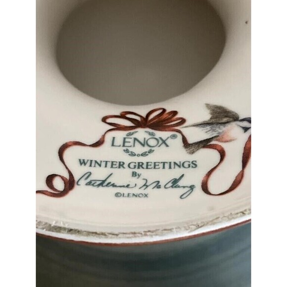 Lenox WINTER GREETINGS EVERYDAY 13" Pedestal Centerpiece Bowl Compote Cardinal - Picture 7 of 8